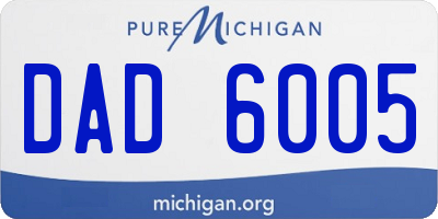 MI license plate DAD6005