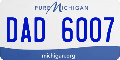 MI license plate DAD6007
