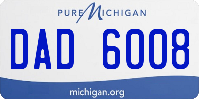 MI license plate DAD6008