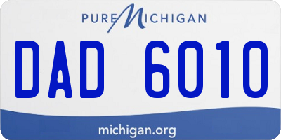 MI license plate DAD6010