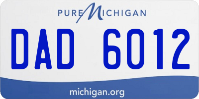 MI license plate DAD6012