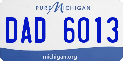 MI license plate DAD6013