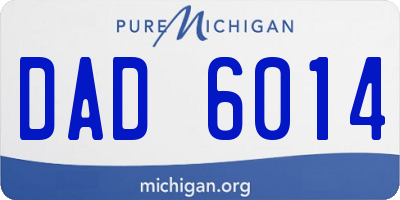 MI license plate DAD6014