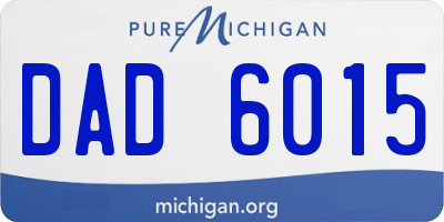 MI license plate DAD6015