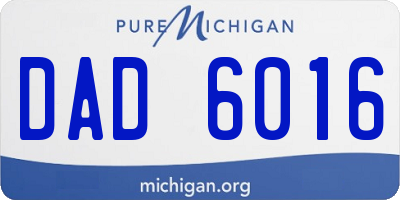 MI license plate DAD6016