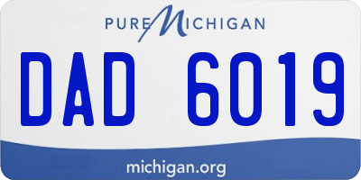 MI license plate DAD6019
