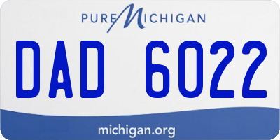 MI license plate DAD6022