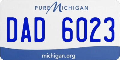 MI license plate DAD6023