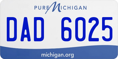 MI license plate DAD6025
