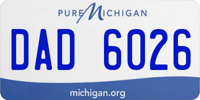 MI license plate DAD6026