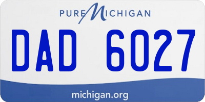MI license plate DAD6027