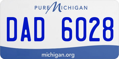 MI license plate DAD6028