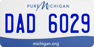 MI license plate DAD6029