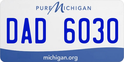 MI license plate DAD6030