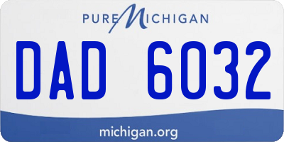 MI license plate DAD6032