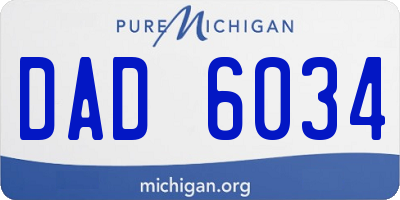 MI license plate DAD6034