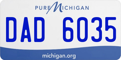 MI license plate DAD6035