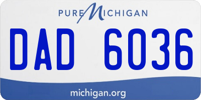 MI license plate DAD6036
