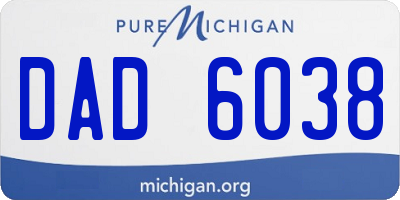MI license plate DAD6038