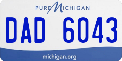 MI license plate DAD6043