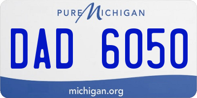 MI license plate DAD6050