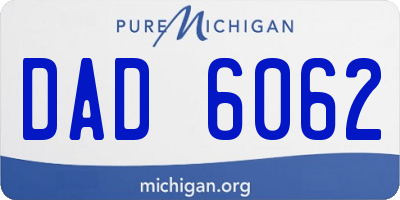 MI license plate DAD6062