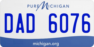 MI license plate DAD6076