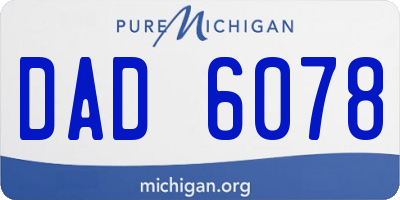 MI license plate DAD6078