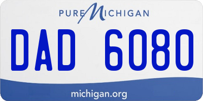 MI license plate DAD6080