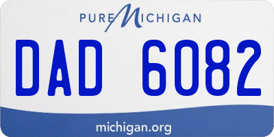 MI license plate DAD6082