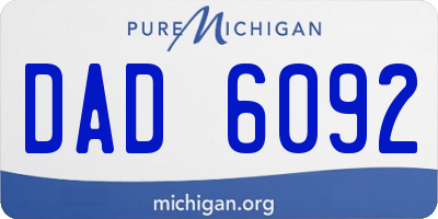 MI license plate DAD6092