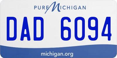 MI license plate DAD6094