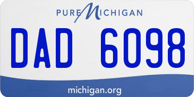 MI license plate DAD6098