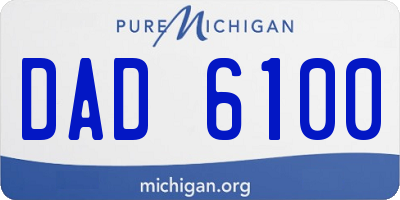 MI license plate DAD6100