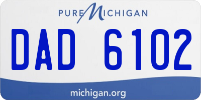 MI license plate DAD6102