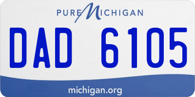 MI license plate DAD6105