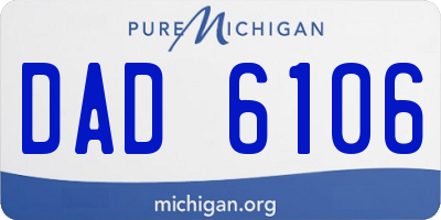 MI license plate DAD6106