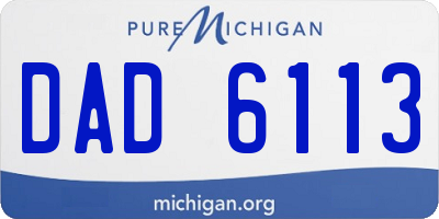 MI license plate DAD6113