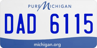 MI license plate DAD6115