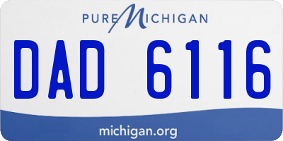 MI license plate DAD6116