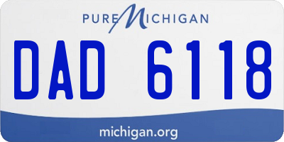 MI license plate DAD6118
