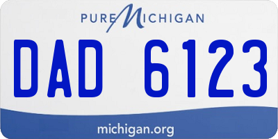 MI license plate DAD6123