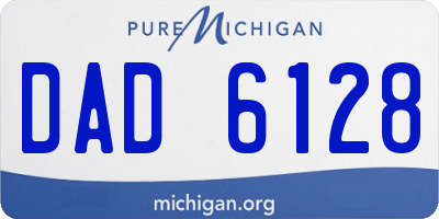 MI license plate DAD6128