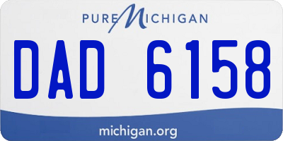 MI license plate DAD6158
