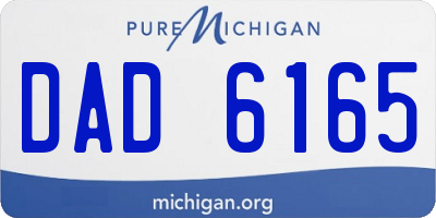 MI license plate DAD6165