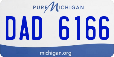 MI license plate DAD6166