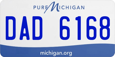 MI license plate DAD6168