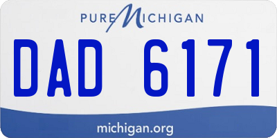 MI license plate DAD6171