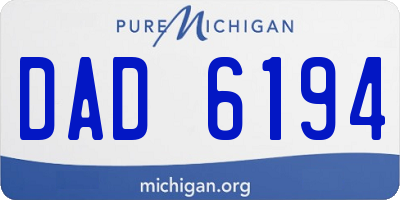 MI license plate DAD6194