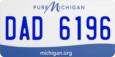 MI license plate DAD6196